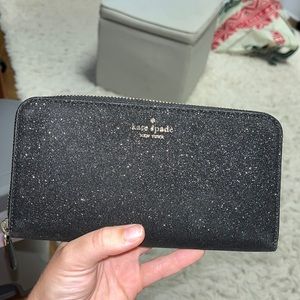 Authentic Black Sparkly Kate Spade Clutch Wallet